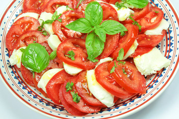 tomate et mozzarella