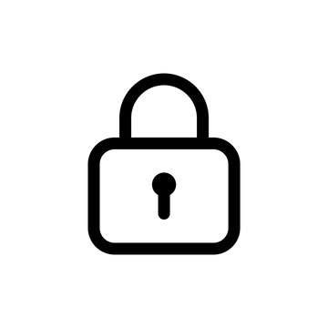 Lock icon simple flat style outline vector sign