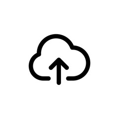 Cloud upload download icon simple flat style outline vector sign