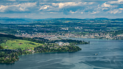 Switzerland, panoramic view on Luzern and lake