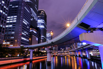 Fototapeta na wymiar Osaka city at night