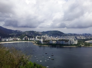 Fototapeta na wymiar Botafogo neighborhood of Rio de Janeiro (Brazil) with Guanabara Bay