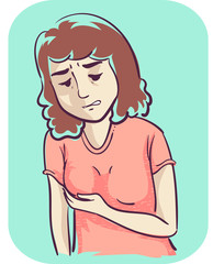 Girl Sore Breast Illustration