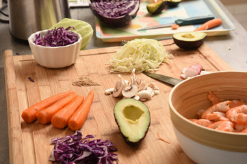 preparing a healthy meal