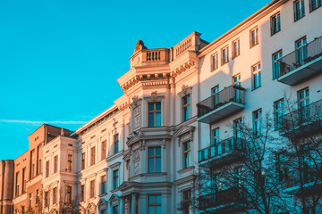 Fototapeta premium historical apartments from exterior view at berlin, germany