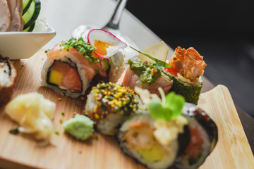 Sushi and Japanese Food on the table