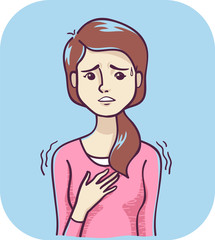 Girl Nervousness Illustration