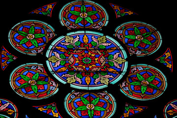Stained glass windows in the Saint Eugene - Saint Cecilia Church, Paris, France