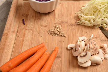 preparing a healthy meal