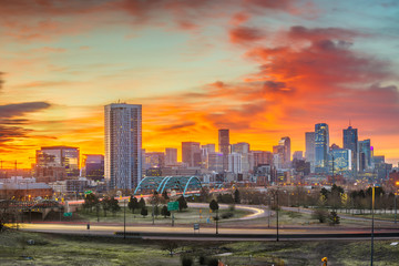 Fototapeta na wymiar Downtown Denver, Colorado, USA Skyline