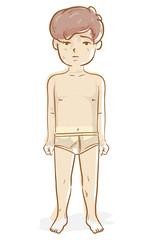 Kid Boy War Victim Under Pants Illustration