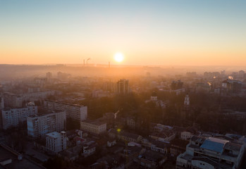 Stefan cel mare central boulevard at sunrise