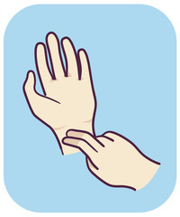 Hands Check Pulse Illustration