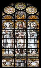 Saint Louis, stained glass window in the Saint Augustine church in Paris, France 