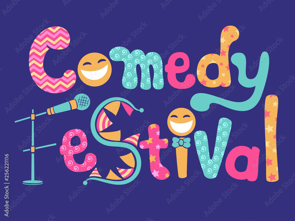 Poster Comedy Festival Lettering Illustration