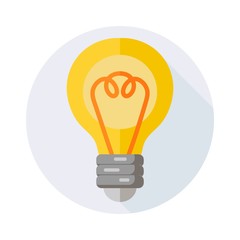 Lamp icon with long shadow for web design