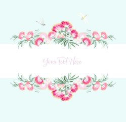 Beautiful hand drawn Albizia flower