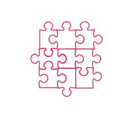 set of puzzle pieces isolated icon