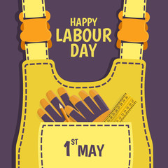 Vector Illustration on the theme Labour Day. For a poster and banner. Work clothes with tools.