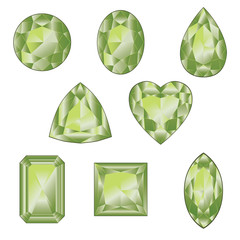Green gemstones set