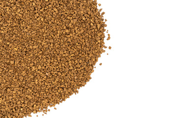 Brown granulated coffee on a white background