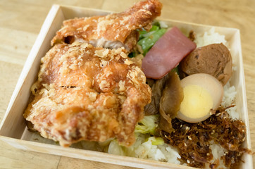 fried chicken drumstick lunch box