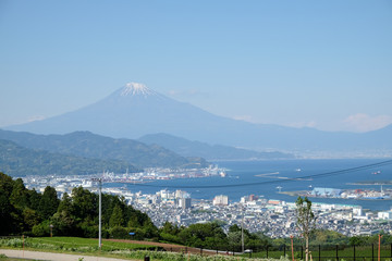 Fototapeta premium Japan city view overlooking Mt. Fuji and the sea.#2