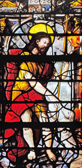 Naklejka na ściany i meble Saint John the Baptist, stained glass windows in the Saint Gervais and Saint Protais Church, Paris, France 