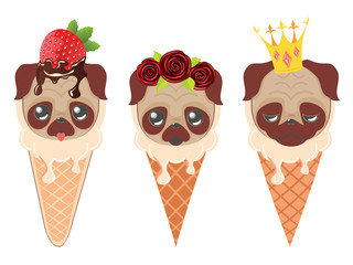 Pug Ice cream cone
