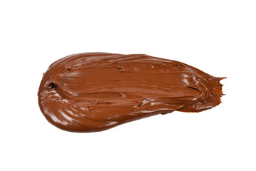 Chocolate cream background. Space for text or design. Isolated on white.