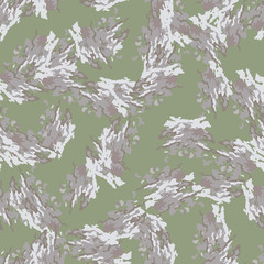 Field camouflage of various shades of green, brown and white colors