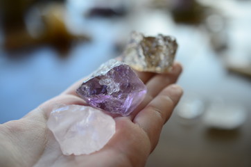 Raw Ametrine, Smokey Quartz, Rose Quartz. Positivity Crystals, Raw Assortment of Healing Crystals,...