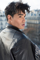 Fashion portrait of young handsome man.