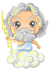 Kid Boy Zeus Illustration