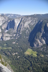 Fototapeta na wymiar Yosemite National Park, CA., U.S.A. June 25, 2017. Yosemite Falls seen from Glacier Point. 