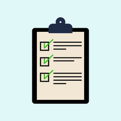 Clipboard with checklist icon.