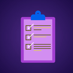 Clipboard with checklist icon.