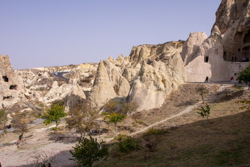 A view of the city of Goreme in the evening, Turkey.