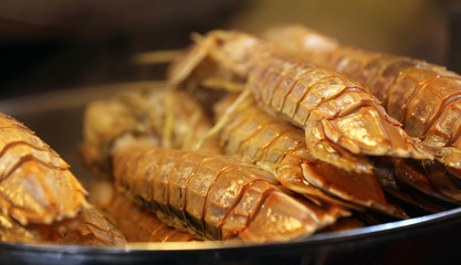 Meeresfrüchte an einem Essensstand in Bangkok