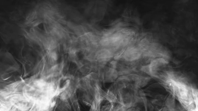 abstraction movement of white smoke on black background