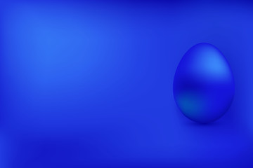 Blue chicken egg on a blue background. Element for design. Happy Easter.Greeting card with сopy space. Blue egg.Vector illustration.