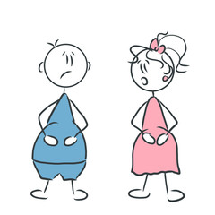 Übergewichtiger Mann und Schwangere