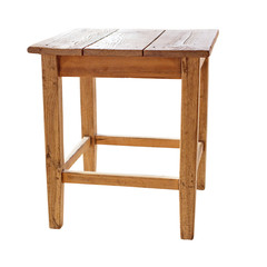 old rustic stool isolated on white board with clipping path included
