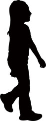 a girl walking body silhouette vector