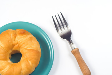 Japanese Butter Bun style on white background.