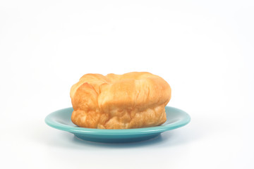 Japanese Butter Bun style on white background.