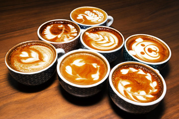 latte art in coffee decoration