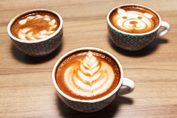 latte art in coffee decoration