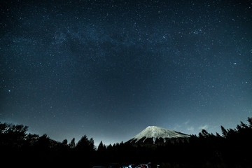 Obraz na płótnie Canvas 富士山の星空　天の川