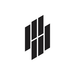 letters pd stripes geometric line logo vector